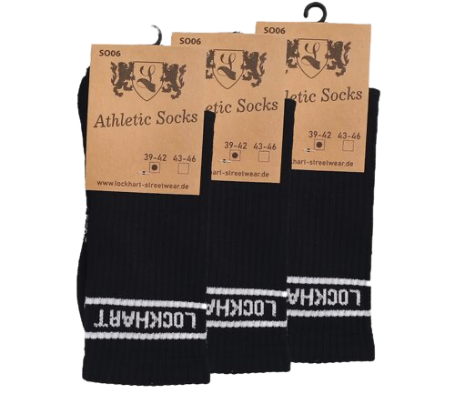 Athletic Socks "Momo" schwarz 3er Pack