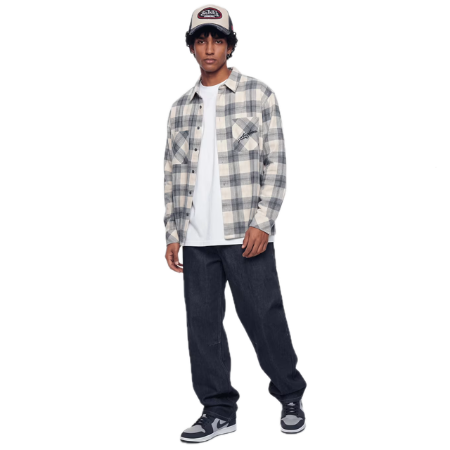 Jeans Check Flannel Oversized Shirt