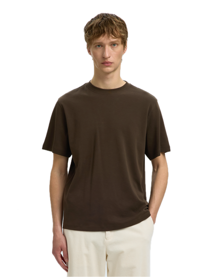 Taj Mid WGT Peach SS O Neck