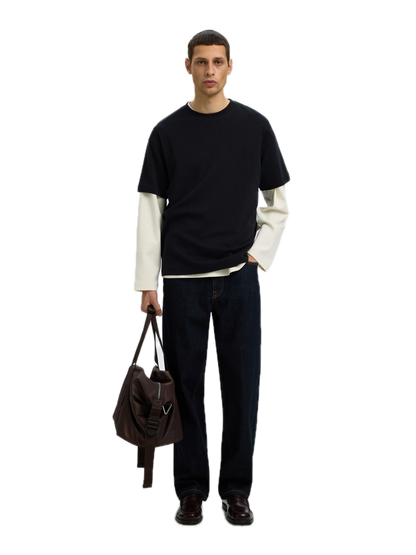 Taj Mid WGT Peach SS O Neck
