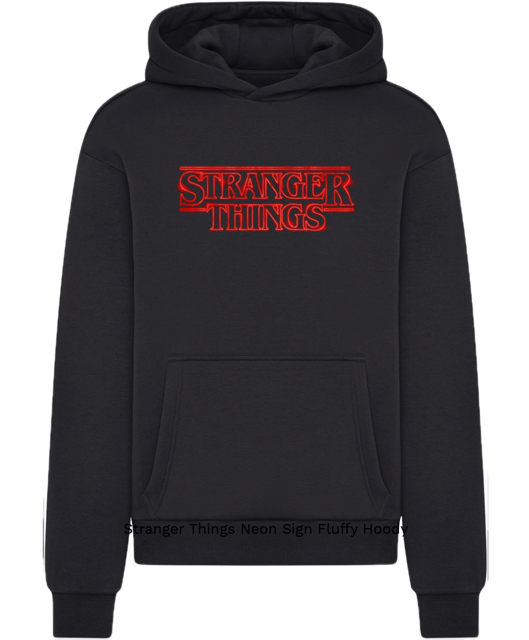 Stranger Things Neon Sign Fluffy Hoody