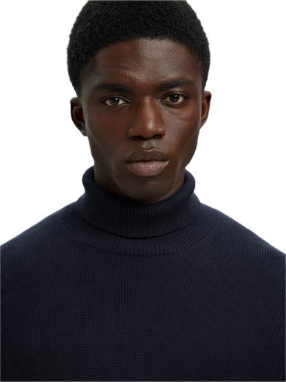 Dane LS Knit Structure Roll Neck