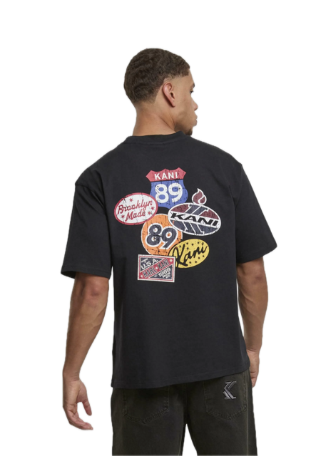 T-shirt à imprimé patch rétro
