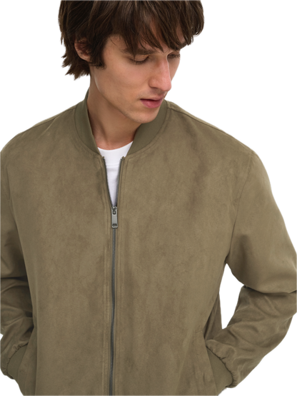 Lucas Fake Suede Bomber