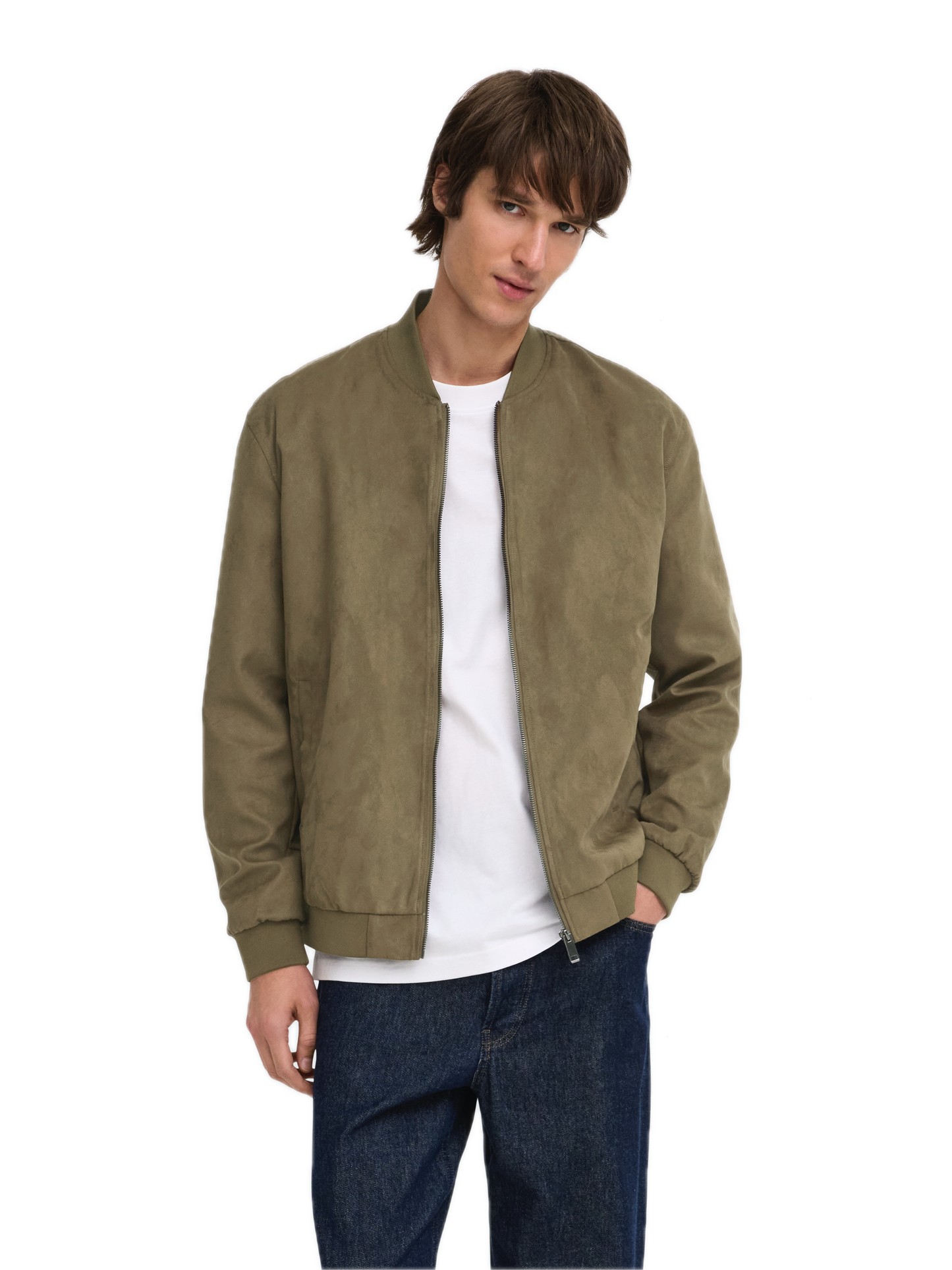 Lucas Fake Suede Bomber