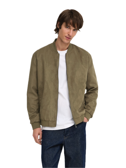 Lucas Fake Suede Bomber