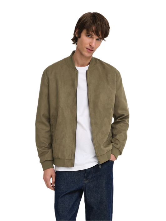 Lucas Fake Suede Bomber