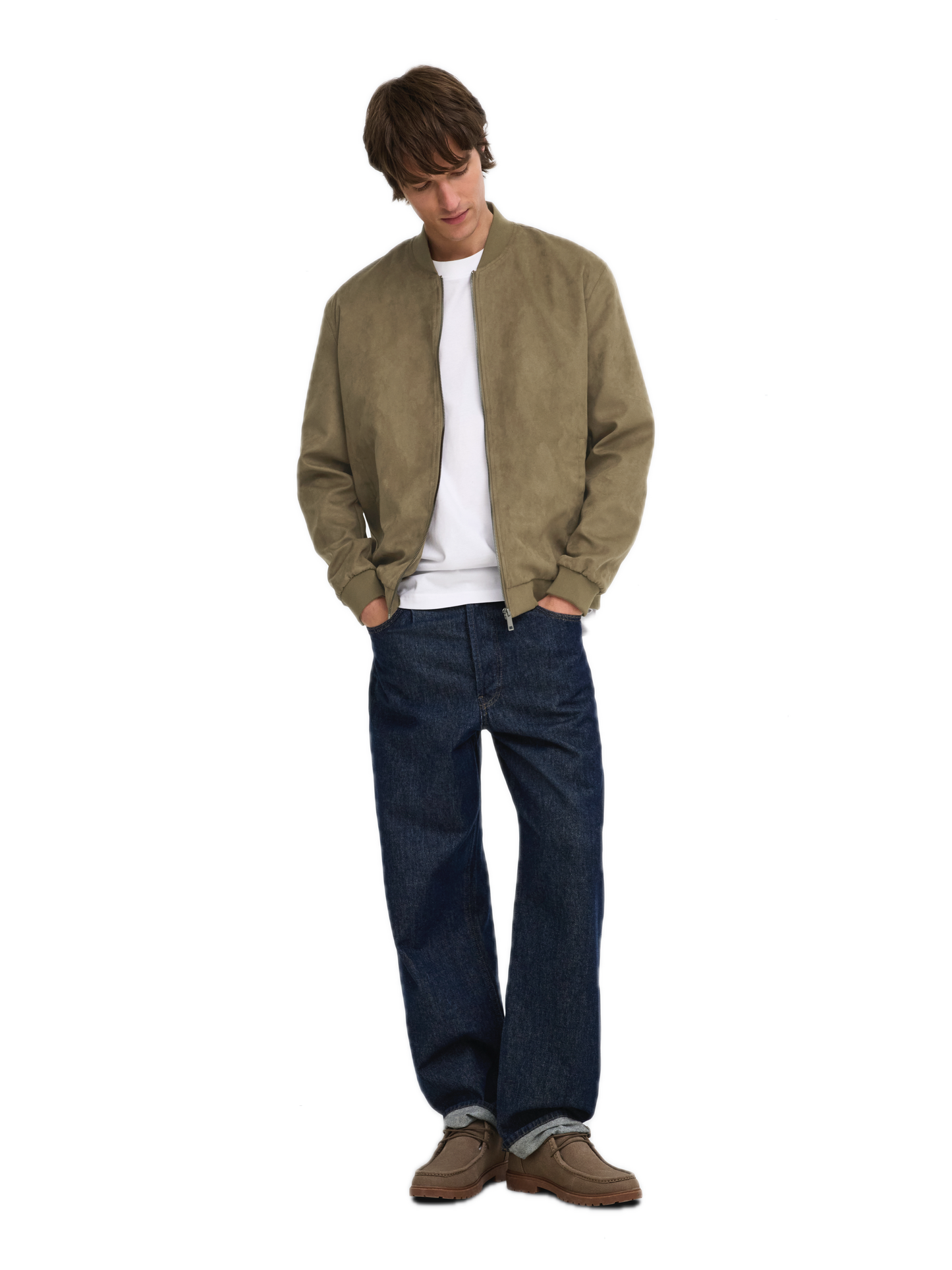 Lucas Fake Suede Bomber