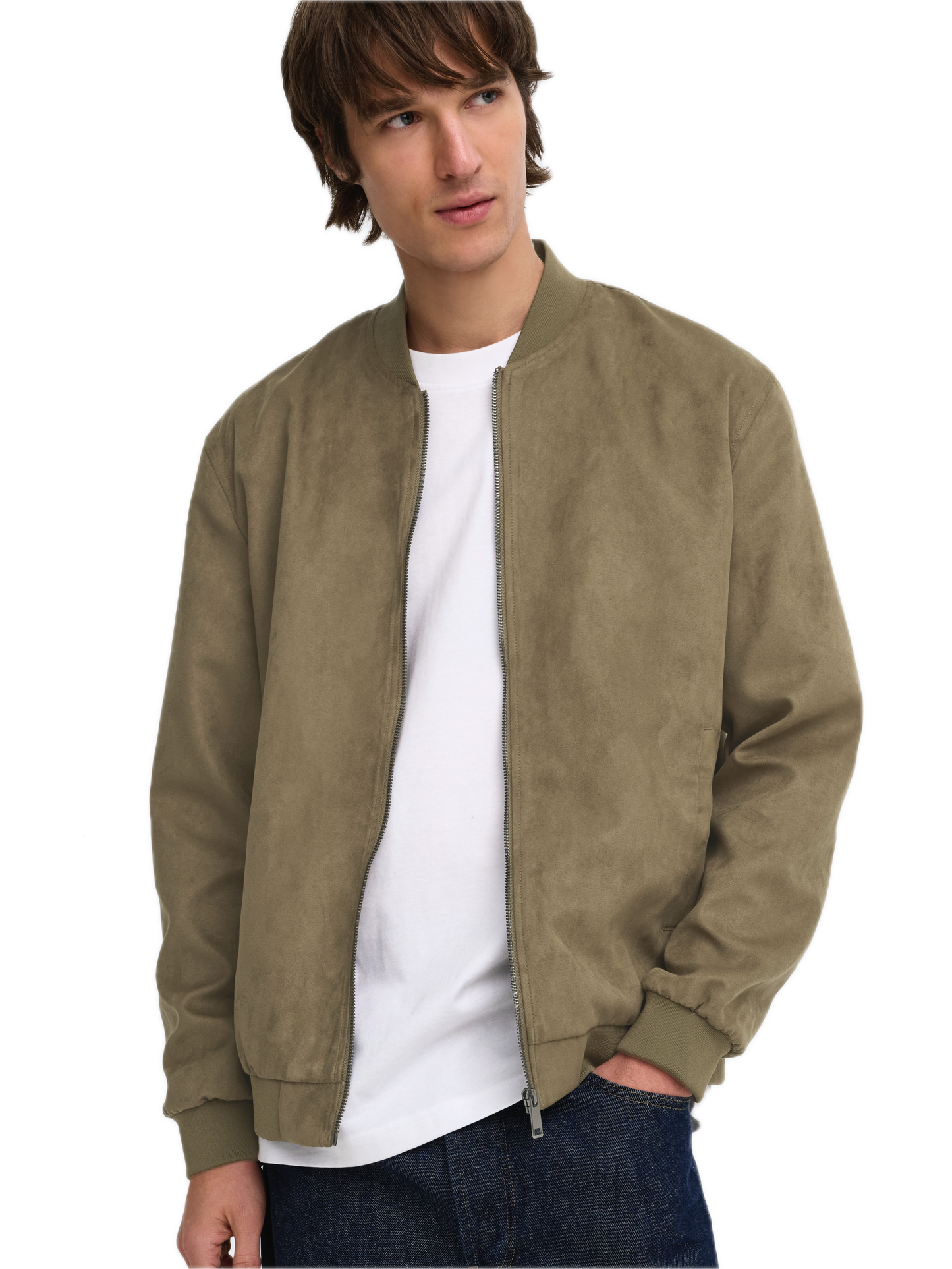 Lucas Fake Suede Bomber