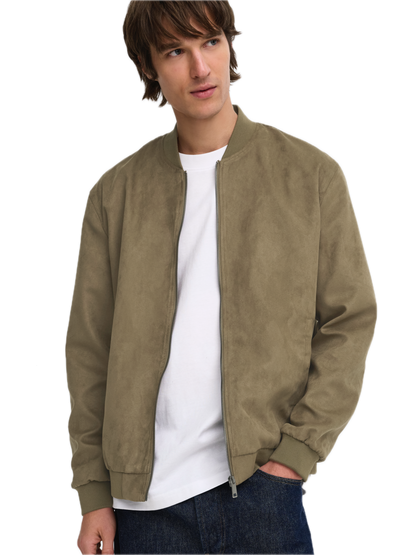 Lucas Fake Suede Bomber