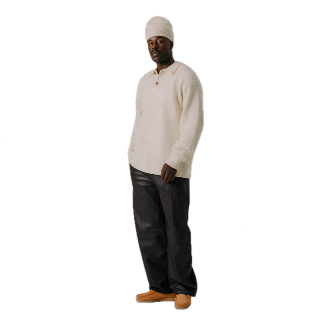 Blkvis Script Cable Knit Polo