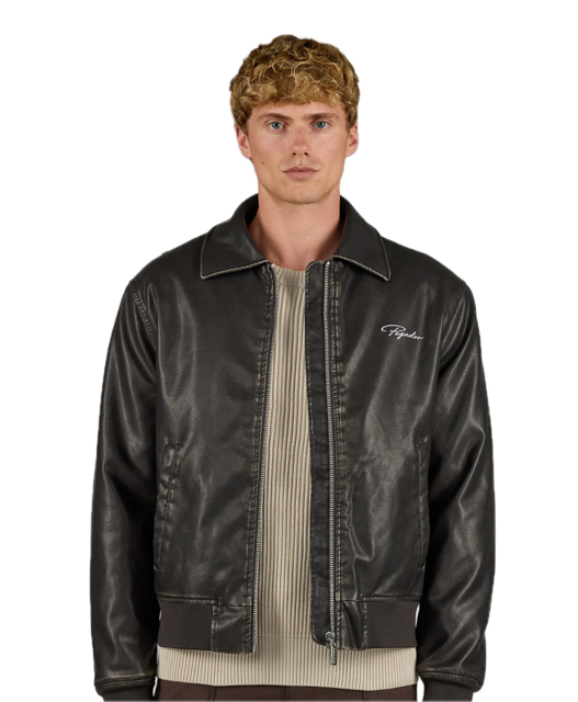 Colton Vintage Faux Leather Bomberjacket