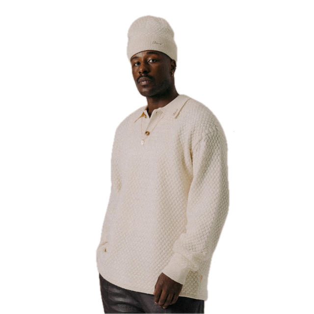 Blkvis Script Cable Knit Polo