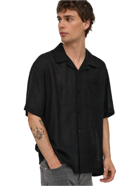 Laurence Linen Resort Collar SS