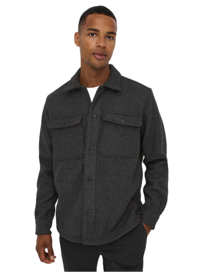 Ash OVR Woolen Look PKT LS Shirt