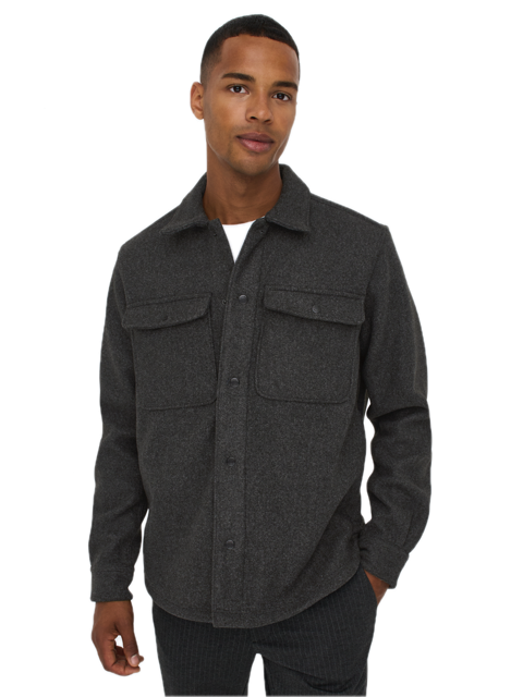 Ash OVR Woolen Look PKT LS Shirt
