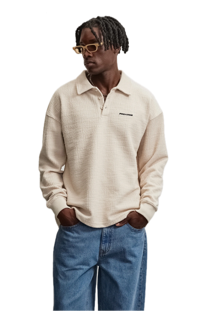 Fascia Structured Polo Longsleeve