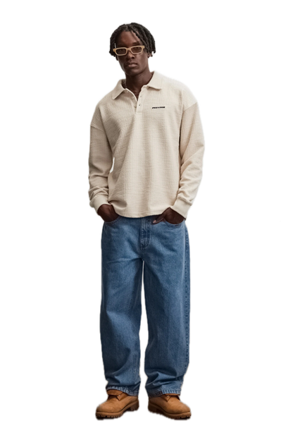 Fascia Structured Polo Longsleeve