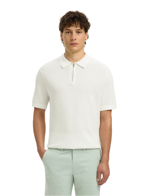 Cran SS Knit Structure Zip Polo