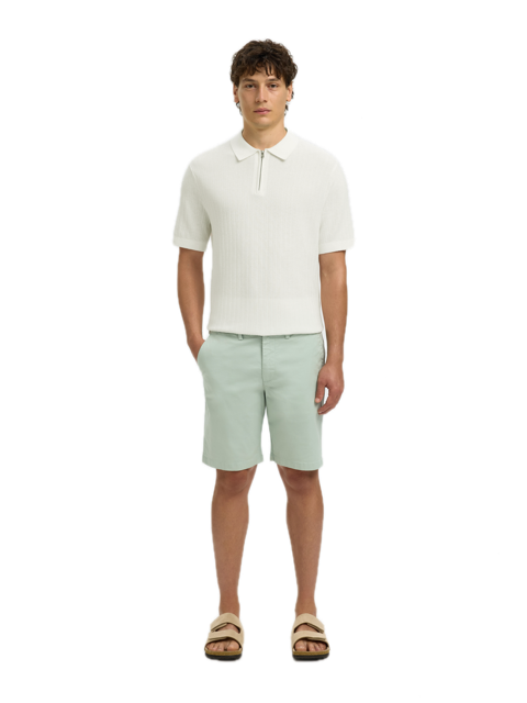 Cran SS Knit Structure Zip Polo