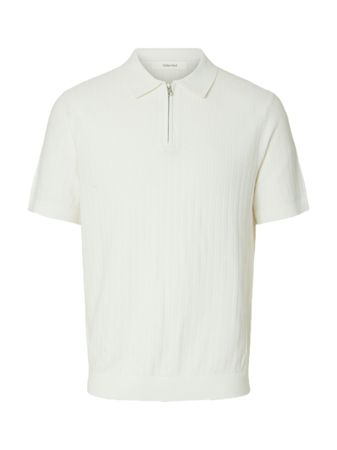 Cran SS Knit Structure Zip Polo