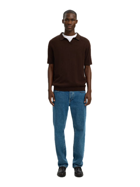 Mattis SS Linen Blend Open Polo