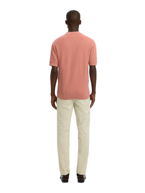 Cran SS Knit Structure Zip Polo