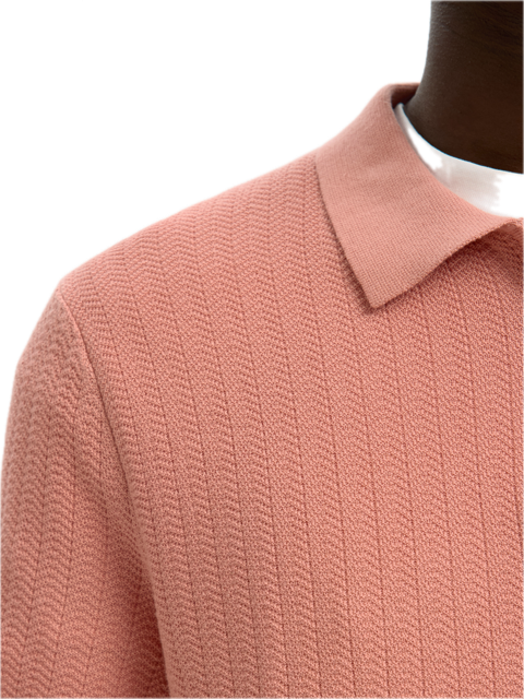 Cran SS Knit Structure Zip Polo