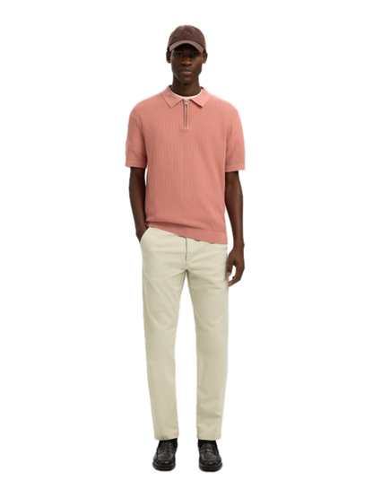 Cran SS Knit Structure Zip Polo