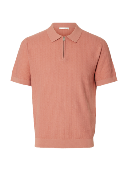 Cran SS Knit Structure Zip Polo