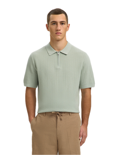Cran SS Knit Structure Zip Polo