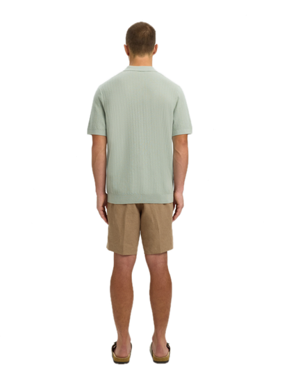 Cran SS Knit Structure Zip Polo
