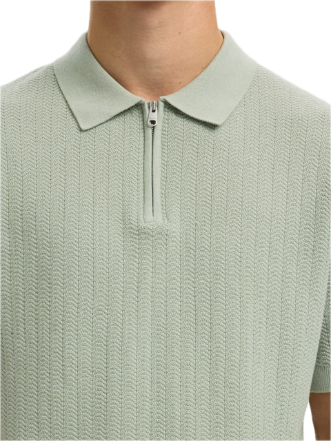 Cran SS Knit Structure Zip Polo