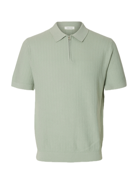 Cran SS Knit Structure Zip Polo